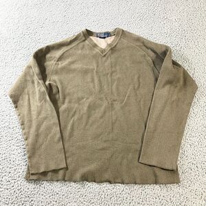 Polo Ralph Lauren Sweater Mens‎ Large Green V Neck Pullover Long Sleeve Casual